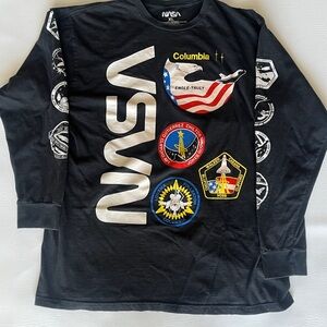 NASA Black Long Sleeve Shirt for Men